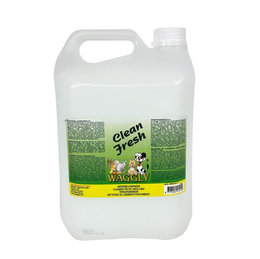 Combideal Waggly - Clean Fresh 2x 5 LTR - Kennelreiniger - Urinegeur Verwijderaar- 2 Stuks - Voordeelverpakking